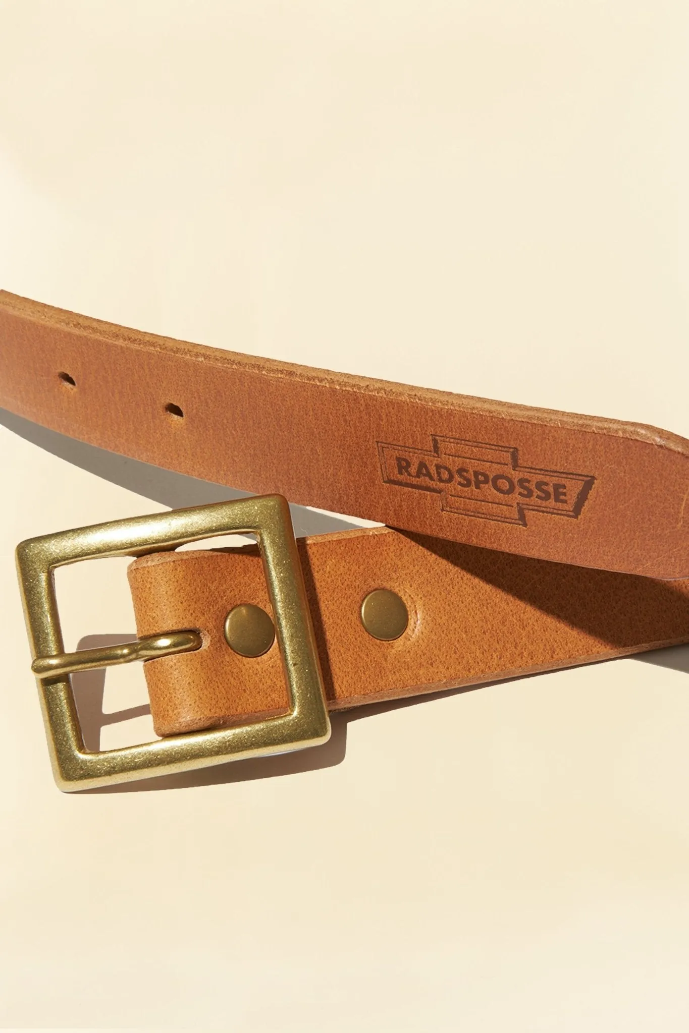 Radiall Posse Square Buckle Belt - Camel