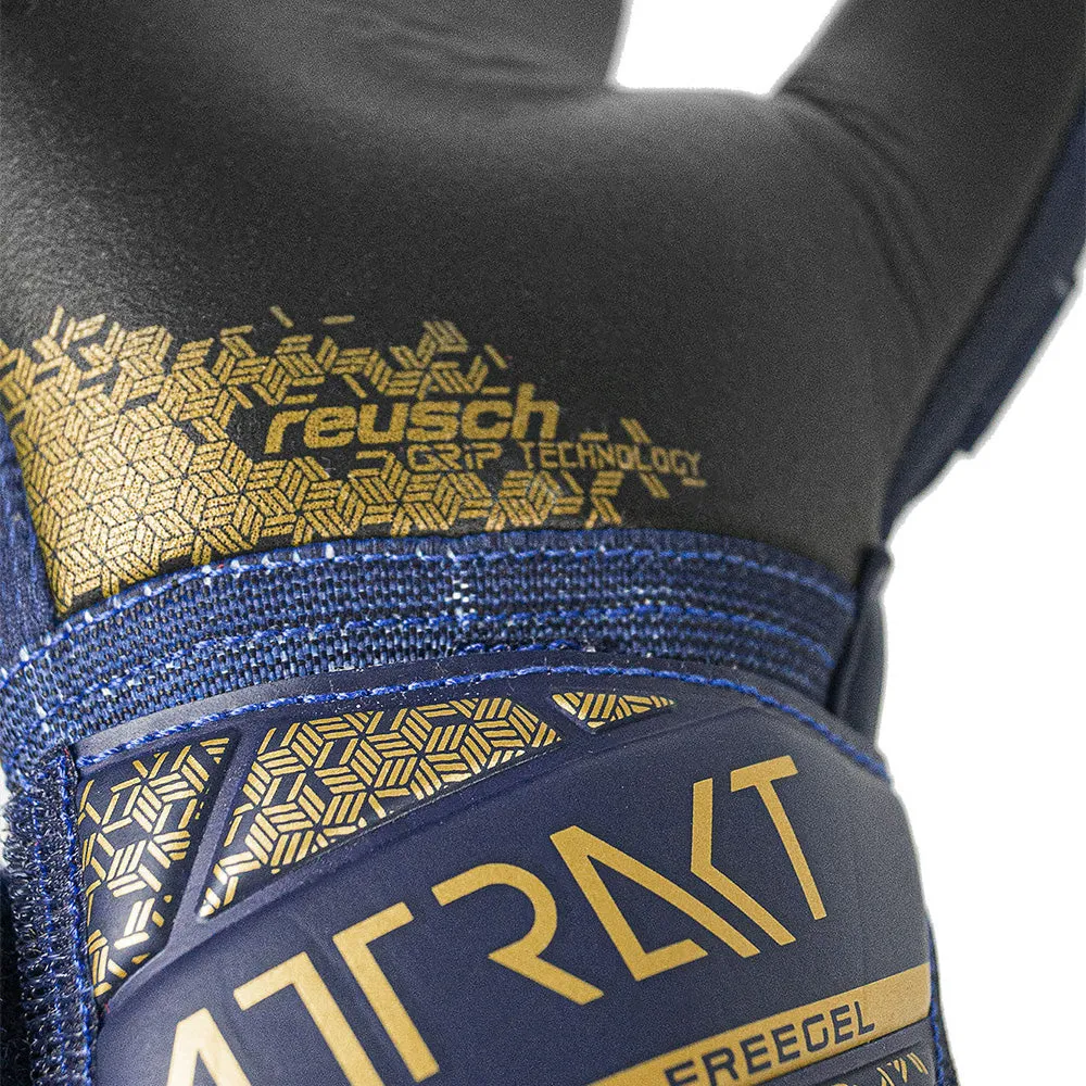 Reusch Attrakt Freegel Silver Junior GK Gloves (Blue/Gold/Black)