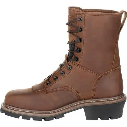 Rocky Men's Square Toe Logger WP Work Boot - Brown - RKK0276