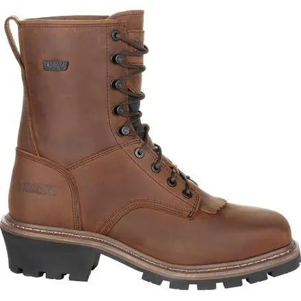 Rocky Men's Square Toe Logger WP Work Boot - Brown - RKK0276