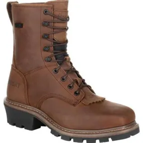 Rocky Men's Square Toe Logger WP Work Boot - Brown - RKK0276