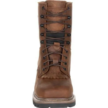 Rocky Men's Square Toe Logger WP Work Boot - Brown - RKK0276