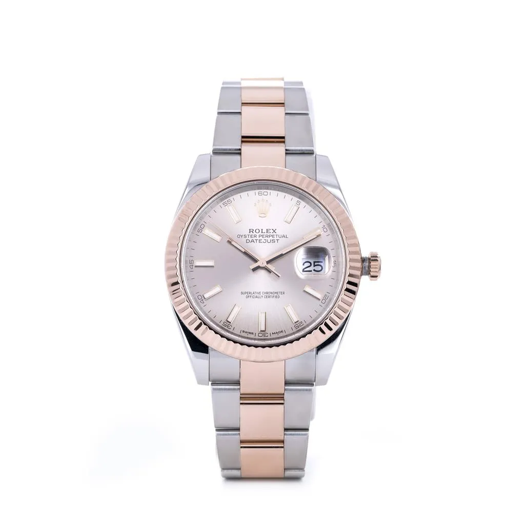 Rolex | 41mm Datejust II, Pink Dial, Fluted Bezel, Oyster Bracelet- 126331