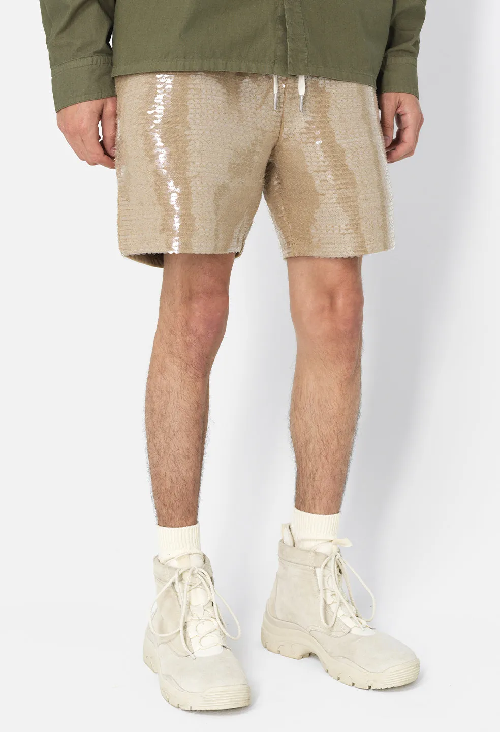 Sequined Shorts / Tan