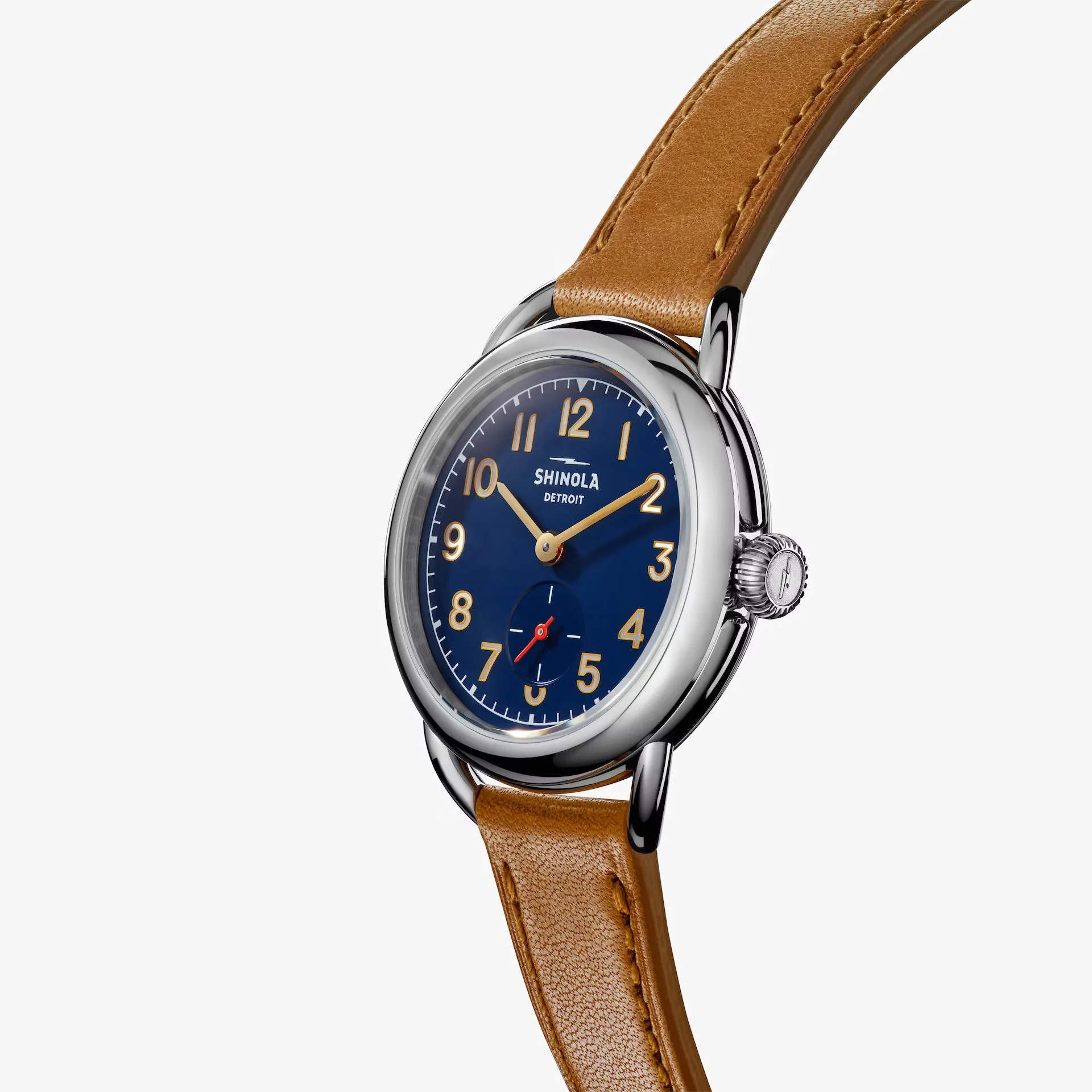 Shinola Runabout 36mm Navy Blue Watch Bourbon Strap S0120273248