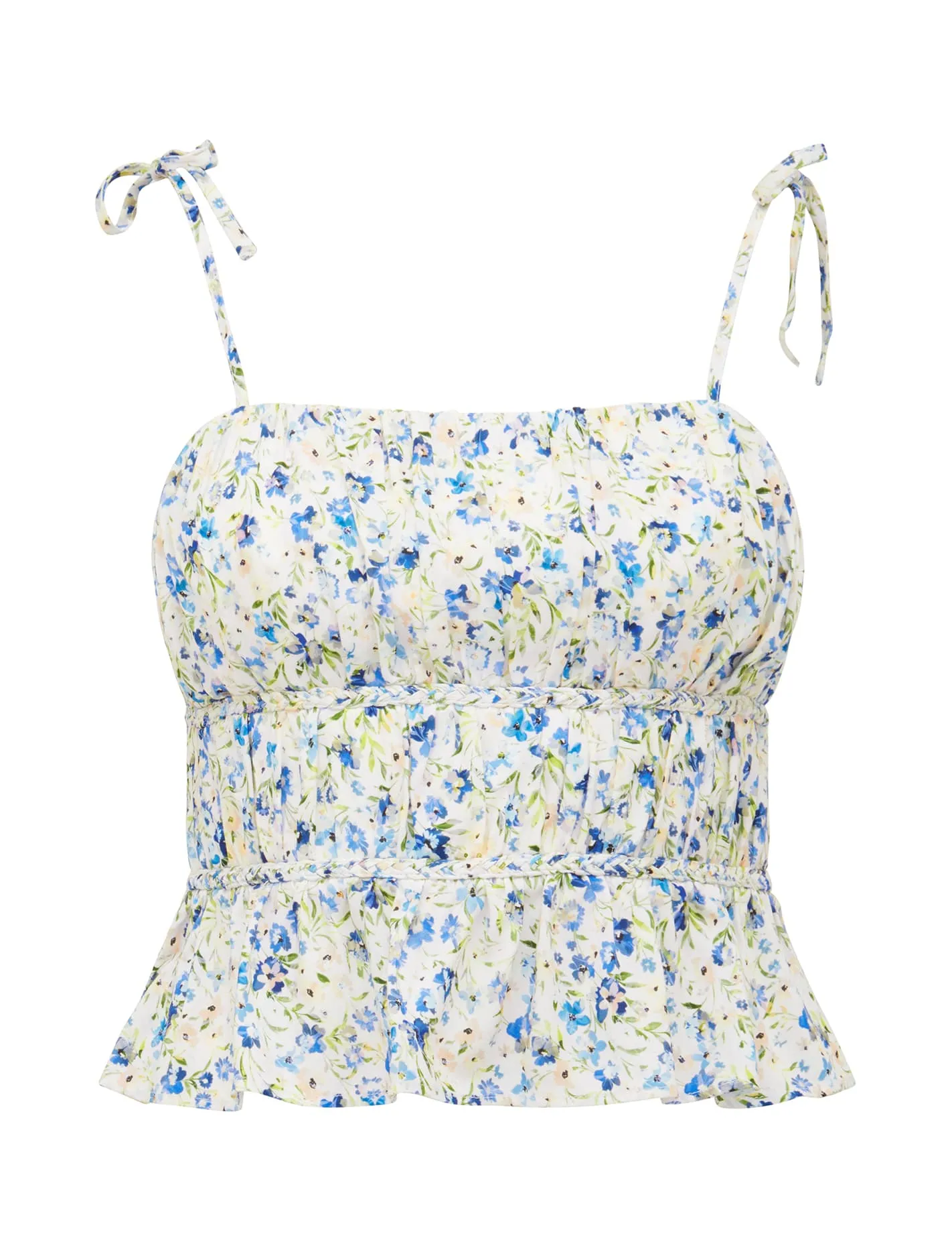 Sia Printed Ruched Bustier Top