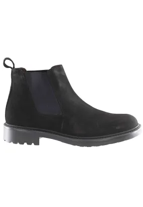 Stivaletti chelsea boot uomo in camsocio nero con suola carrarmato