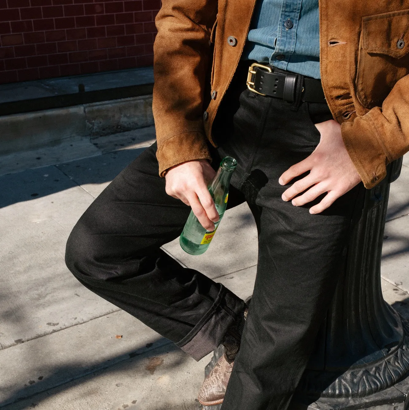 The Black Acre Scoundrel Dual Prong Belt Black