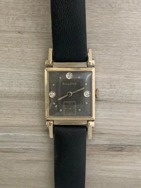 Vintage Men's Bulova 14k Gold Tank Watch