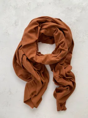 Washable Silk Blanket Scarf in Rust