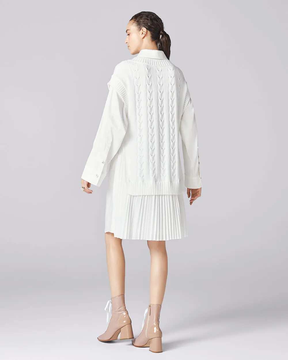 White College Knit Dress