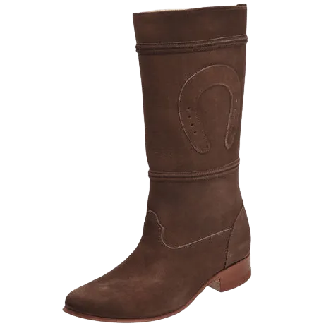 Women's Plain Brown Nobuck with Horseshoe Escaramuza Boot