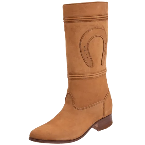 Women's Plain Tobacco Nobuck with Horseshoe Escaramuza Boot